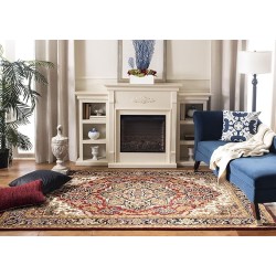 Classic Collection Area Rug - 8'3" x 11', Red & Navy, Handmade Traditional Oriental Wool, Ideal for High Traffic Areas in Living Room, Bedroom (CL763B)