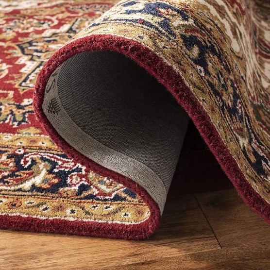Classic Collection Area Rug - 8'3" x 11', Red & Navy, Handmade Traditional Oriental Wool, Ideal for High Traffic Areas in Living Room, Bedroom (CL763B)