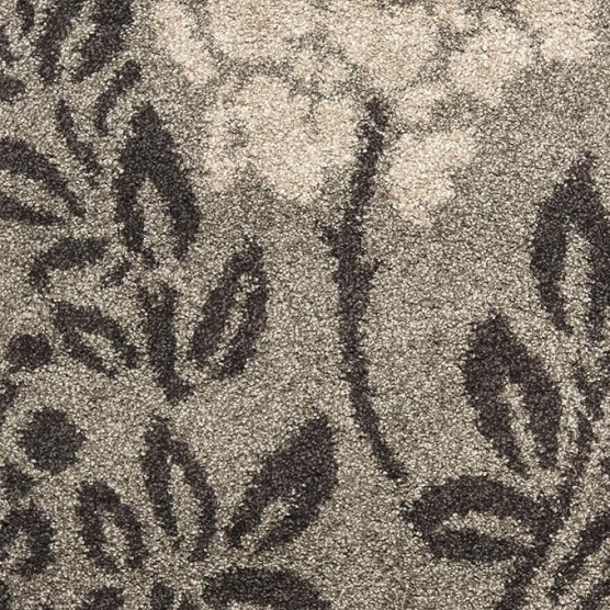 Area Rug 8x10 - Florida Shag Collection - Large - Smoke & Dark Brown, Floral Design, Non-Shedding & Easy Cleaning, Plush Thick Pile, Ideal for Living Room, Bedroom, Dining Space (SG456-7928)