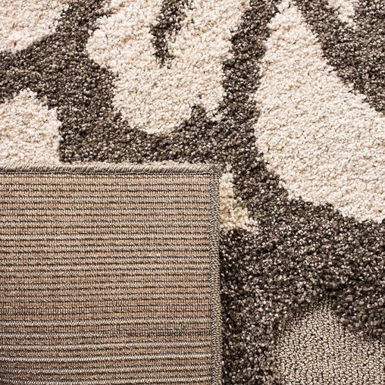 Florida Shag Collection Area Rug - 8' x 10', Smoke & Beige, Floral Design, Non-Shedding & Easy Care, 1.2-inch Thick Ideal for High Traffic Areas in Living Room, Bedroom (SG464-7913)