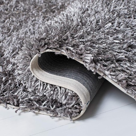 New Orleans Shag Collection Area Rug - 8' x 10', Grey & Grey, Handmade, 1.6-inch Thick Ideal for High Traffic Areas in Living Room, Bedroom (SG531-8080)