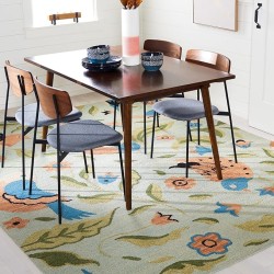 Blossom Collection Area Rug - 8'9" x 12', Sage & Multi, Handmade Wool, Ideal for High Traffic Areas in Living Room, Bedroom (BLM676A)