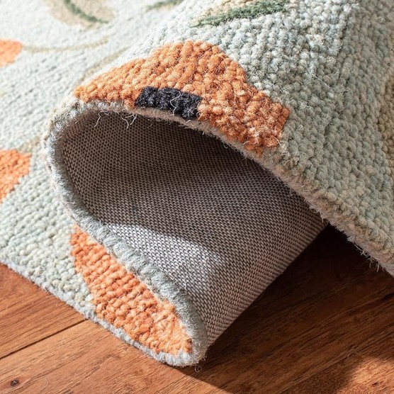 Blossom Collection Area Rug - 8'9" x 12', Sage & Multi, Handmade Wool, Ideal for High Traffic Areas in Living Room, Bedroom (BLM676A)