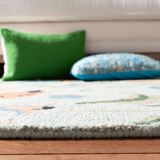 Blossom Collection Area Rug - 8'9" x 12', Sage & Multi, Handmade Wool, Ideal for High Traffic Areas in Living Room, Bedroom (BLM676A)