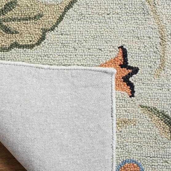 Blossom Collection Area Rug - 8'9" x 12', Sage & Multi, Handmade Wool, Ideal for High Traffic Areas in Living Room, Bedroom (BLM676A)