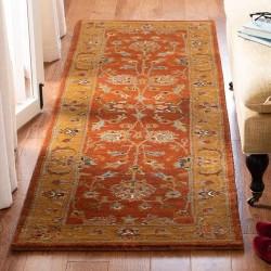 Heritage Collection Area Rug - 9' x 12', Red & Natural, Handmade Traditional Oriental Wool, Ideal for High Traffic Areas in Living Room, Bedroom (HG820A)