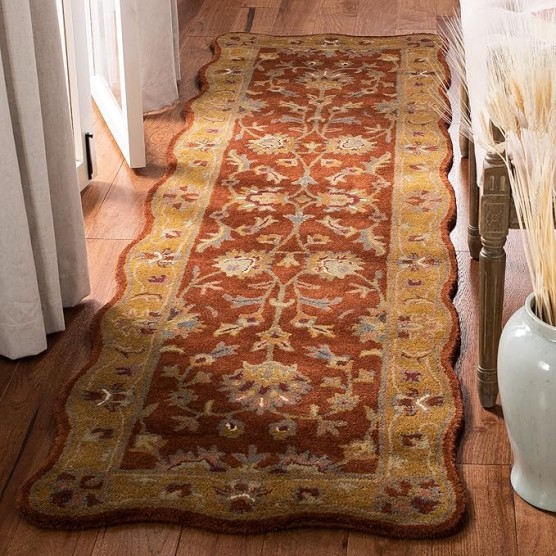 Heritage Collection Area Rug - 9' x 12', Red & Natural, Handmade Traditional Oriental Wool, Ideal for High Traffic Areas in Living Room, Bedroom (HG820A)