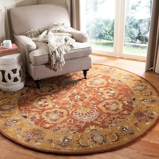 Heritage Collection Area Rug - 9' x 12', Red & Natural, Handmade Traditional Oriental Wool, Ideal for High Traffic Areas in Living Room, Bedroom (HG820A)