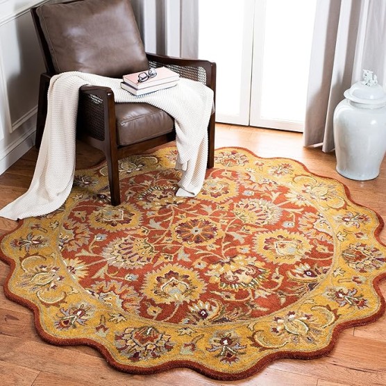 Heritage Collection Area Rug - 9' x 12', Red & Natural, Handmade Traditional Oriental Wool, Ideal for High Traffic Areas in Living Room, Bedroom (HG820A)