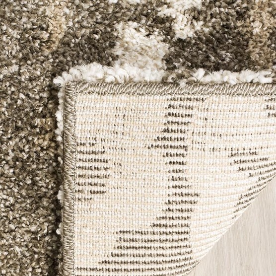 Florida Shag Collection Area Rug - 9'6" x 13', Smoke & Beige, Floral Design, Non-Shedding & Easy Care, 1.2-inch Thick Ideal for High Traffic Areas in Living Room, Bedroom (SG457-7913)