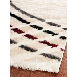 Miami Shag Collection Area Rug - 8'6" x 12', Beige & Multi, Modern Abstract Design, Non-Shedding & Easy Care, 1.5-inch Thick Ideal for High Traffic Areas in Living Room, Bedroom (SG359-1391)