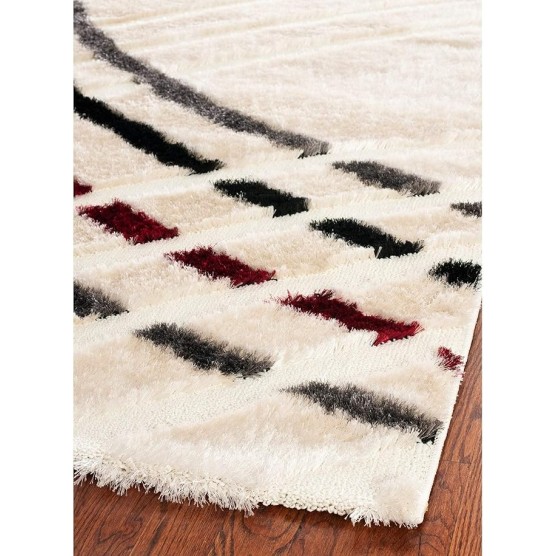 Miami Shag Collection Area Rug - 8'6" x 12', Beige & Multi, Modern Abstract Design, Non-Shedding & Easy Care, 1.5-inch Thick Ideal for High Traffic Areas in Living Room, Bedroom (SG359-1391)