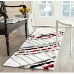 Miami Shag Collection Area Rug - 8'6" x 12', Beige & Multi, Modern Abstract Design, Non-Shedding & Easy Care, 1.5-inch Thick Ideal for High Traffic Areas in Living Room, Bedroom (SG359-1391)