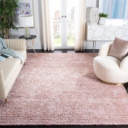 Area Rug 8x10 - Aspen Shag Collection - Large - Pink, Handmade Wool, Plush Thick Pile, Ideal for Living Room, Bedroom, Dining Space (SG640P)