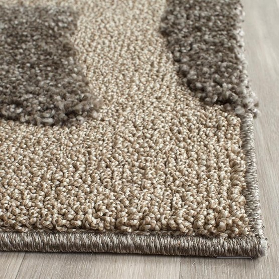 Florida Shag Collection Area Rug - 8'6" x 12', Smoke & Beige, Floral Design, Non-Shedding & Easy Care, 1.2-inch Thick Ideal for High Traffic Areas in Living Room, Bedroom (SG459-7913)