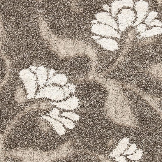 Florida Shag Collection Area Rug - 8'6" x 12', Smoke & Beige, Floral Design, Non-Shedding & Easy Care, 1.2-inch Thick Ideal for High Traffic Areas in Living Room, Bedroom (SG459-7913)