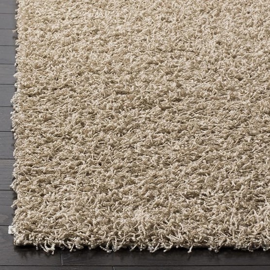 Athens Shag Collection Area Rug - 8' x 10', Beige, Non-Shedding & Easy Care, 1.5-inch Thick Ideal for High Traffic Areas in Living Room, Bedroom (SGA119G)