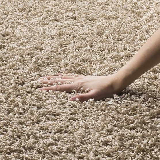Athens Shag Collection Area Rug - 8' x 10', Beige, Non-Shedding & Easy Care, 1.5-inch Thick Ideal for High Traffic Areas in Living Room, Bedroom (SGA119G)
