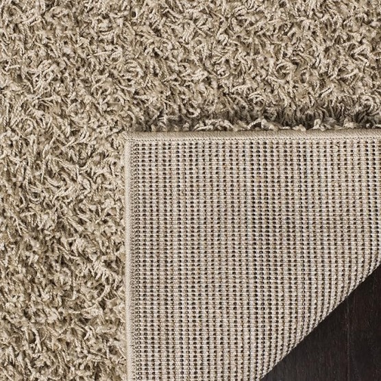 Athens Shag Collection Area Rug - 8' x 10', Beige, Non-Shedding & Easy Care, 1.5-inch Thick Ideal for High Traffic Areas in Living Room, Bedroom (SGA119G)