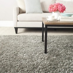 Popcorn Shag Collection Area Rug - 8'6" x 12', Silver, Handmade, 1.8-inch Thick Ideal for High Traffic Areas in Living Room, Bedroom (SG267C)