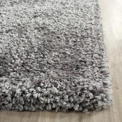 Popcorn Shag Collection Area Rug - 8'6" x 12', Silver, Handmade, 1.8-inch Thick Ideal for High Traffic Areas in Living Room, Bedroom (SG267C)