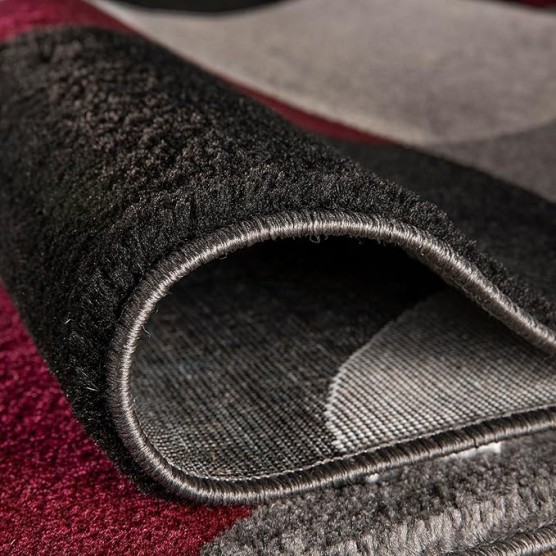 Modern Circles Carpet Easy Maintenance for Home Office,Living Room,Bedroom,Kitchen Soft Area Rug 9' x 12' Burgundy