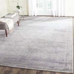 Passion Collection Area Rug - 8' x 11', Grey & Lavender, Vintage Distressed Design, Non-Shedding & Easy Care, Ideal for High Traffic Areas in Living Room, Bedroom (PAS402G)
