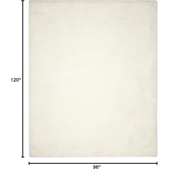 Ultimate Shag Collection 8' x 10' Ivory SGU211B Handmade Solid 1.6-inch Thick Area Rug