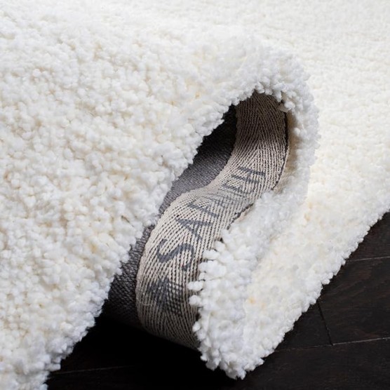 Ultimate Shag Collection 8' x 10' Ivory SGU211B Handmade Solid 1.6-inch Thick Area Rug