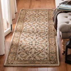 Heritage Collection Area Rug - 9' x 12', Beige & Gold, Handmade Traditional Oriental Wool, Ideal for High Traffic Areas in Living Room, Bedroom (HG967A)