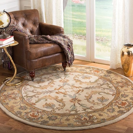Heritage Collection Area Rug - 9' x 12', Beige & Gold, Handmade Traditional Oriental Wool, Ideal for High Traffic Areas in Living Room, Bedroom (HG967A)