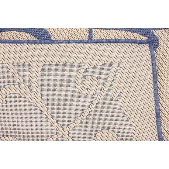 Outdoor Botanical Collection Area Rug - Gate (8' x 11' 4" Rectangle, Blue/ Beige)