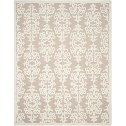 Bella Collection Area Rug - 9' x 12', Sand & Ivory, Handmade Wool & Viscose, Ideal for High Traffic Areas in Living Room, Bedroom (BEL127B)