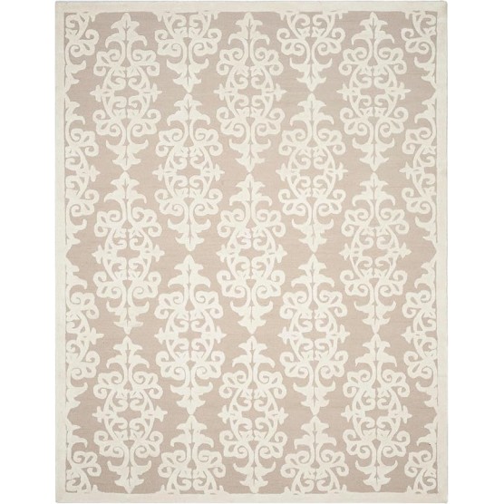 Bella Collection Area Rug - 9' x 12', Sand & Ivory, Handmade Wool & Viscose, Ideal for High Traffic Areas in Living Room, Bedroom (BEL127B)