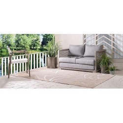Outdoor Botanical Collection Area Rug - Orlando (8' x 10' Rectangle, Beige/ Cream)