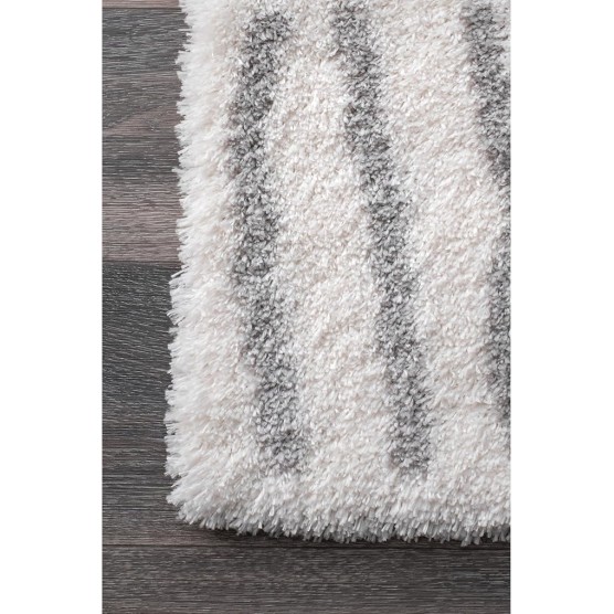 Renata Moroccan Shag Area Rug, 8x10, Grey
