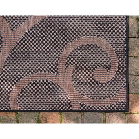 Outdoor Botanical Collection Area Rug - Vine (9' x 12' 2" Rectangle, Chocolate Brown/ Black)