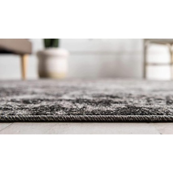 Outdoor Botanical Collection Area Rug - Manchester (9' x 12' 2" Rectangle, Light Gray/ Black)