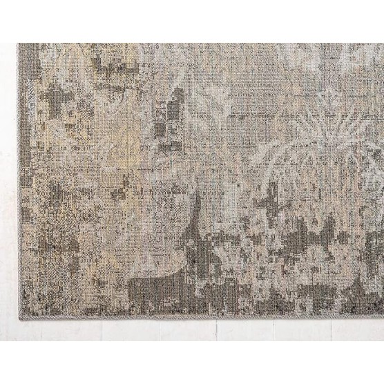 Outdoor Botanical Collection Area Rug - Manchester (9' x 12' 2" Rectangle, Light Gray/ Black)
