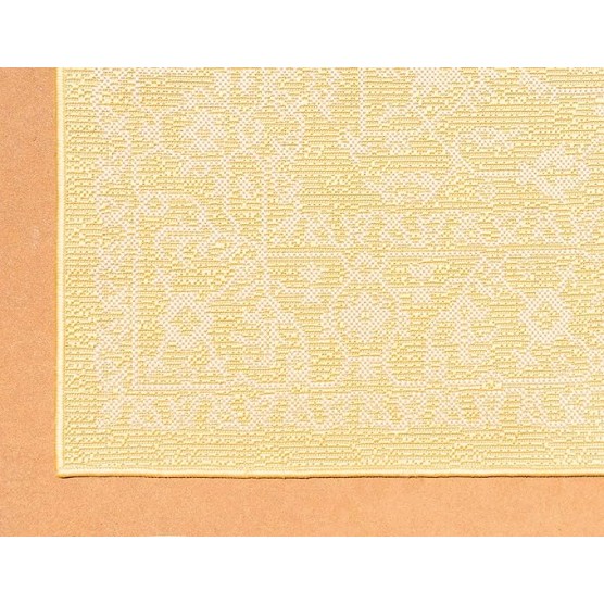 Outdoor Botanical Collection Area Rug - Allover (7' 1" x 10' Rectangle, Yellow/ Beige)