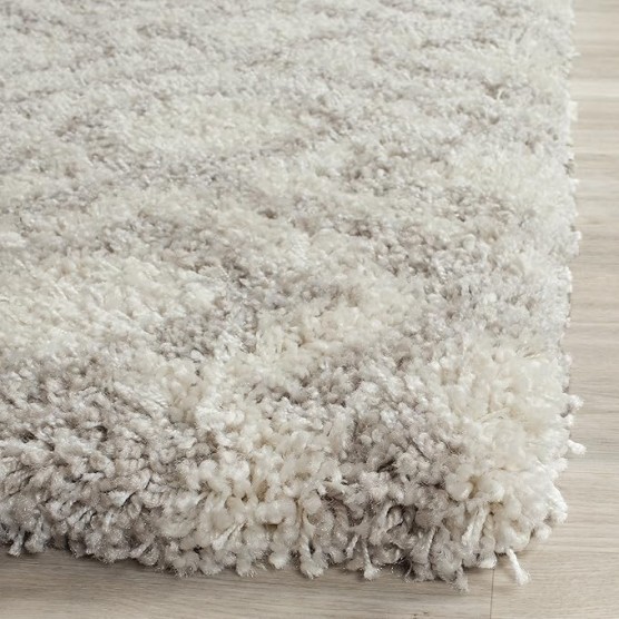 Arizona Shag Collection 8' x 10' Ivory/Beige ASG740A Moroccan Diamond Non-Shedding Living Room Bedroom Dining Room Entryway Plush 1.6-inch Thick Area Rug
