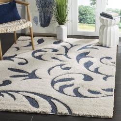 Florida Shag Collection Area Rug - 8'6" x 12', Cream & Blue, Scroll Design, Non-Shedding & Easy Care, 1.2-inch Thick Ideal for High Traffic Areas in Living Room, Bedroom (SG468-1165)