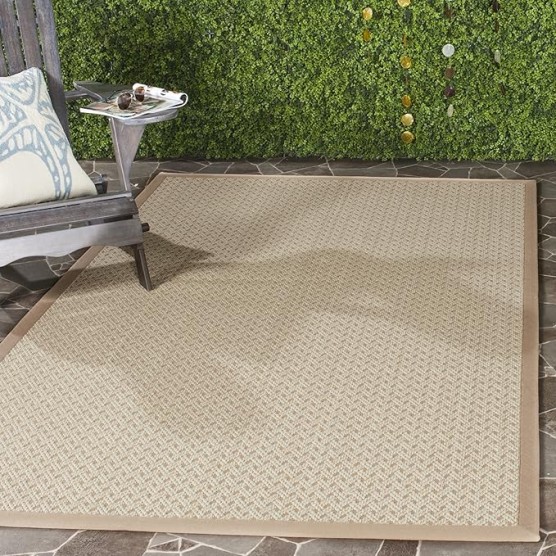 Area Rug 8x10 - Natural Fiber Collection - Large - Ivory & Natural, Sisal & Jute, Ideal for Living Room, Bedroom, Dining Space (NF476A)
