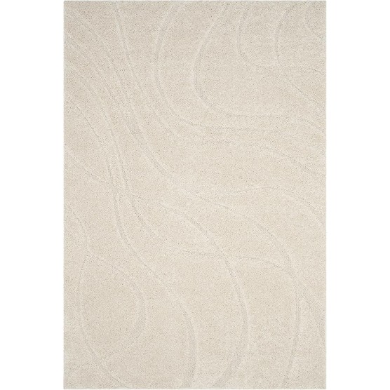 Florida Shag Collection Area Rug - 8'6" x 12', Creme & Creme, Non-Shedding & Easy Care, 1.2-inch Thick Ideal for High Traffic Areas in Living Room, Bedroom (SG471-1111)