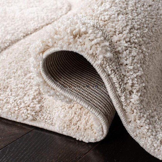 Florida Shag Collection Area Rug - 8'6" x 12', Creme & Creme, Non-Shedding & Easy Care, 1.2-inch Thick Ideal for High Traffic Areas in Living Room, Bedroom (SG471-1111)
