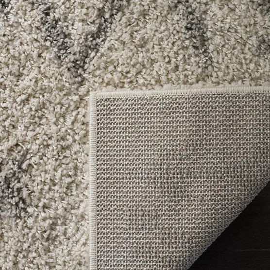 Arizona Shag Collection 8' x 10' Ivory/Grey ASG749G Moroccan Non-Shedding Living Room Bedroom Dining Room Entryway Plush 1.6-inch Thick Area Rug