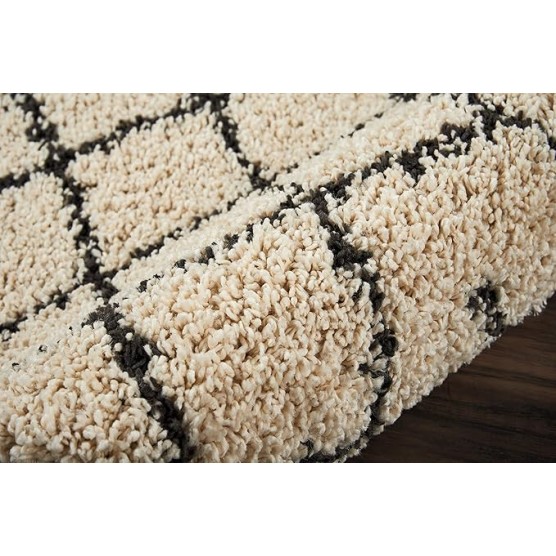 Moroccan Shag Moroccan Cream 9'2'' x 12'6'' Area-Rug, Easy-Cleaning, Non Shedding, Bed Room, Living Room, Dining Room, Kitchen (9x13)