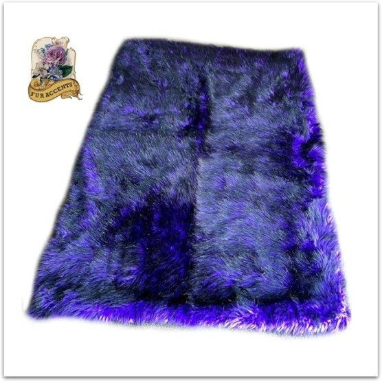 Shag Area Rug - Purple with Black Tips Luxury Fur Carpet - Soft Faux Fur Sheepskin - Rectangle Accent Rug (5'x7')
