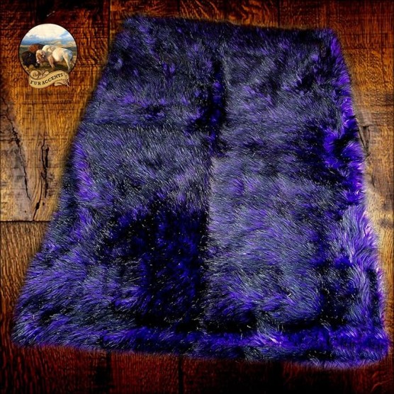 Shag Area Rug - Purple with Black Tips Luxury Fur Carpet - Soft Faux Fur Sheepskin - Rectangle Accent Rug (5'x7')