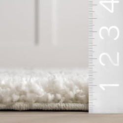Tess Moroccan Shag Area Rug - 10x14 Shag Area Rug Modern/Contemporary White/Grey Rugs for Living Room Bedroom Dining Room Nursery